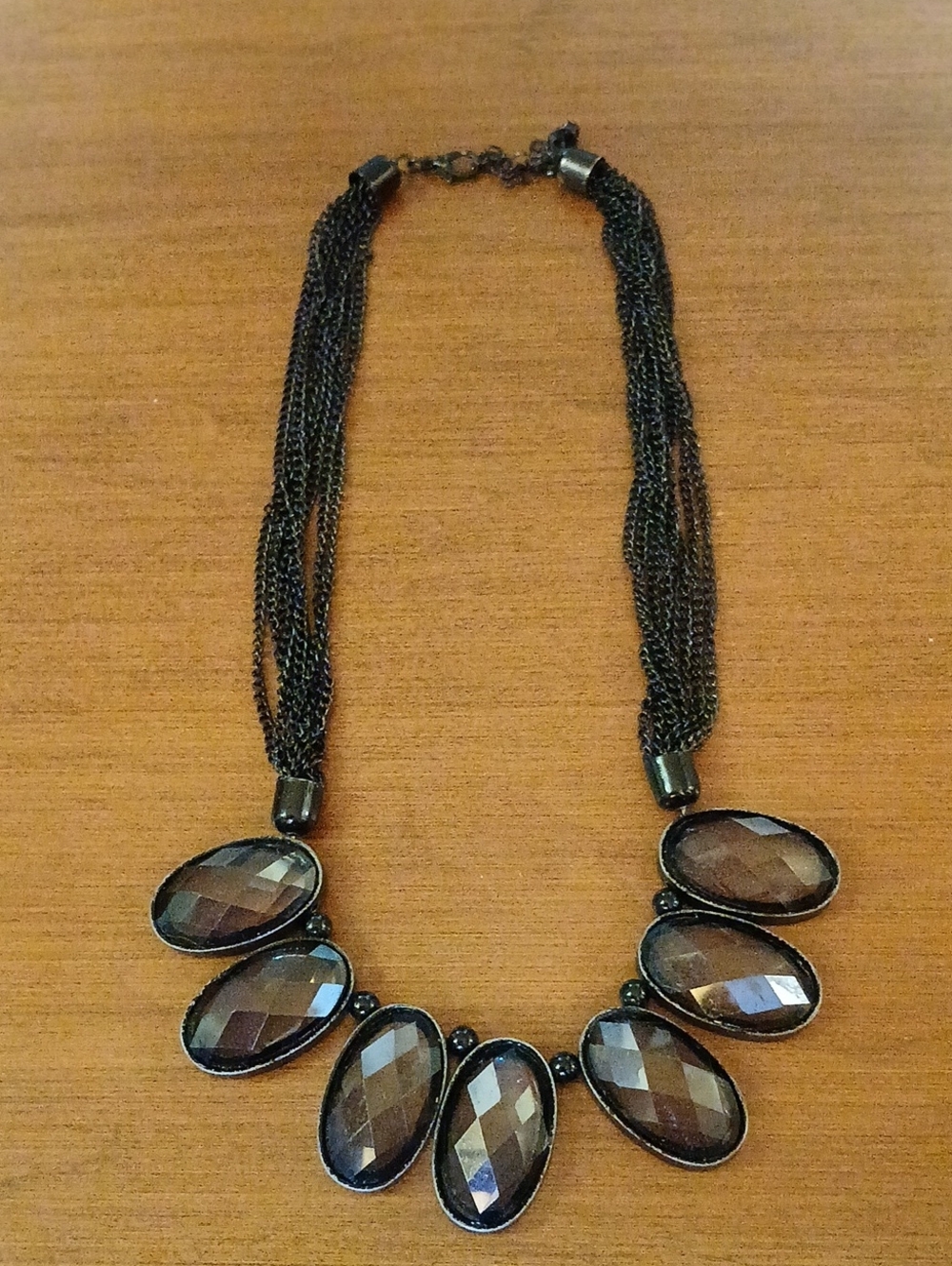 Multi-Strand Necklace Vtg Stylish Unique Necklace ! Black